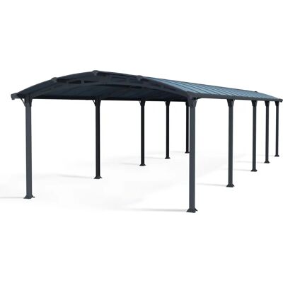 Carport Arcadia de Palram-Canopia - Gris, Policarbonato 6mm, Garantía 10 Años Carport Arcadia de Palram-Canopia - Gris, Policarbonato 6mm, Garantía 10 Años
