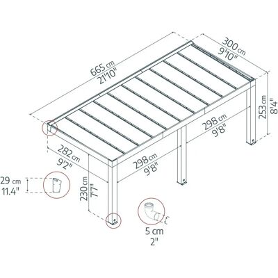 Canopia Helsinki Sedertre Pergola - Værbestandig Utendørsdekning Canopia Helsinki Sedertre Pergola - Værbestandig Utendørsdekning