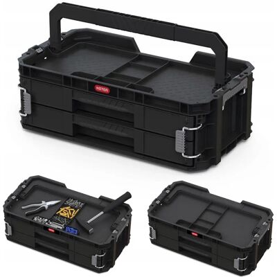 Keter - Tool Organizer with 2 Drawers - Durable Storage Solution Keter - Tool Organizer with 2 Drawers - Durable Storage Solution