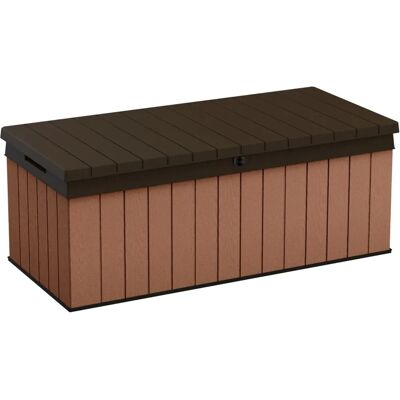 Keter Darwin 380L Outdoor Garden Furniture Storage Box - Wood Look Keter Darwin 380L Outdoor Garden Furniture Storage Box - Wood Look