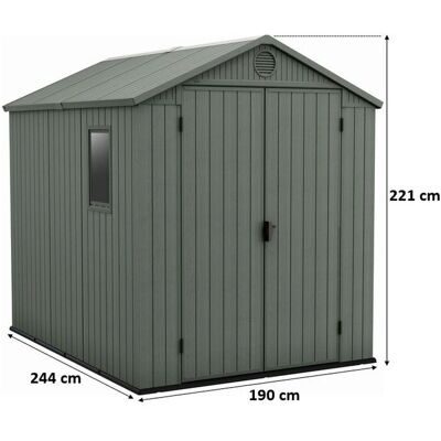 Keter Darwin Garden Storage Shed - Green - 6x8 ft Keter Darwin Garden Storage Shed - Green - 6x8 ft