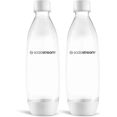 SodaStream 1 Litre Fuse Bottles - White Two-Pack for Dishwasher SodaStream 1 Litre Fuse Bottles - White Two-Pack for Dishwasher