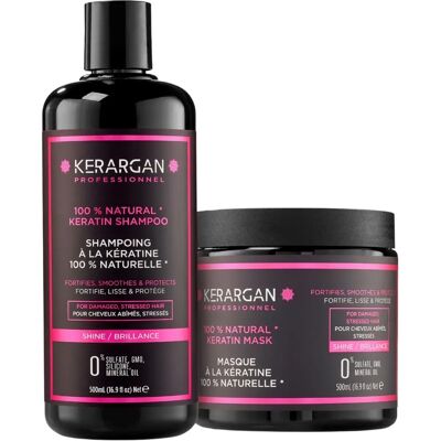 Kerargan - Keratin-Shampoo & -Maske Duo - 2x500ml Neon Pink - Haarpflege Kerargan - Keratin-Shampoo & -Maske Duo - 2x500ml Neon Pink - Haarpflege