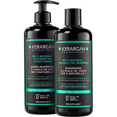 Kerargan - Duo Shampoo e Balsamo Idratanti - Olio di Cocco - 2x500ml Kerargan - Duo Shampoo e Balsamo Idratanti - Olio di Cocco - 2x500ml