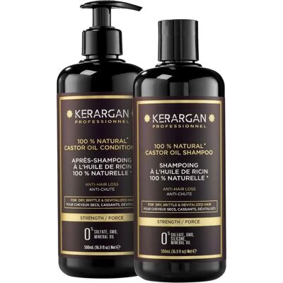 Kerargan - Szampon i Odżywka z Olejem Rycynowym - 2x500 ml - 1000 ml Kerargan - Szampon i Odżywka z Olejem Rycynowym - 2x500 ml - 1000 ml