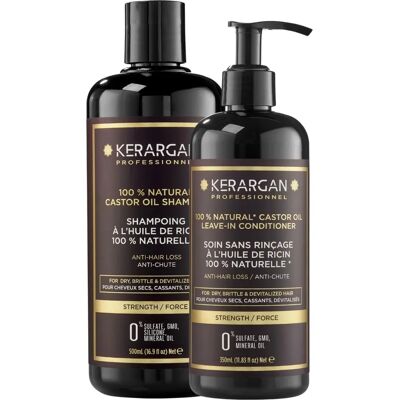 Kerargan - Castor Oil Hair Duo - Moisturizing & Strengthening - 850ml Kerargan - Castor Oil Hair Duo - Moisturizing & Strengthening - 850ml