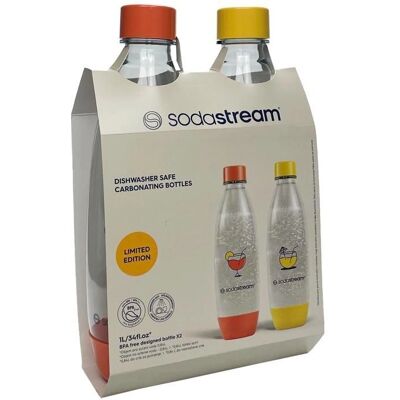 SodaStream Flasche Fuse 2x Orange Gelb SodaStream Flasche Fuse 2x Orange Gelb
