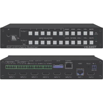 Interruttore video Kramer VS-62DT - 6x2 HDMI/HDBaseT Interruttore video Kramer VS-62DT - 6x2 HDMI/HDBaseT