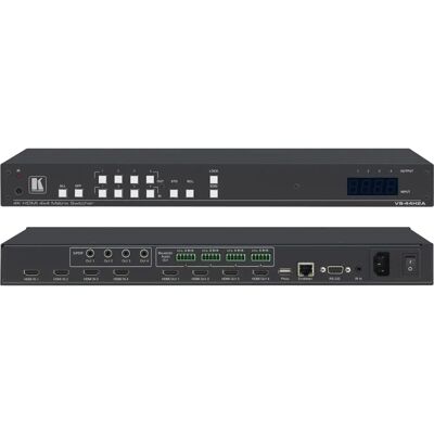 Kramer VS-44H2A conmutador matriz AV - 4K HDR HDMI, De-embedding de audio Kramer VS-44H2A conmutador matriz AV - 4K HDR HDMI, De-embedding de audio