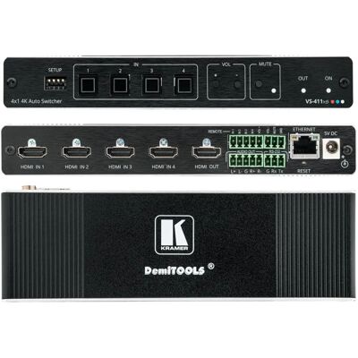 Kramer Electronics VS-411XS 4x1 AV-matrisomskifter - 4K60, HDMI Kramer Electronics VS-411XS 4x1 AV-matrisomskifter - 4K60, HDMI