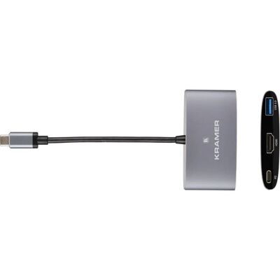 Kramer Electronics KDock-1 USB-C Multiport Adapter - Sølv Kramer Electronics KDock-1 USB-C Multiport Adapter - Sølv