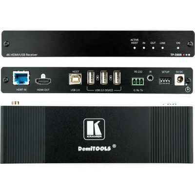 Récepteur AV Kramer TP-590R - Longue portée 4K HDMI USB RS-232 IR Récepteur AV Kramer TP-590R - Longue portée 4K HDMI USB RS-232 IR