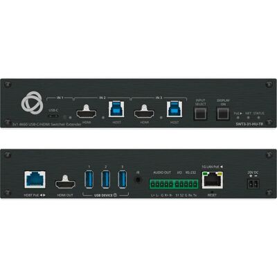 Kramer Electronics Schwarz 4K60 HDMI/MiniDP/VGA/USB-C Video-Umschalter - SWT3-31-HU-TR Kramer Electronics Schwarz 4K60 HDMI/MiniDP/VGA/USB-C Video-Umschalter - SWT3-31-HU-TR