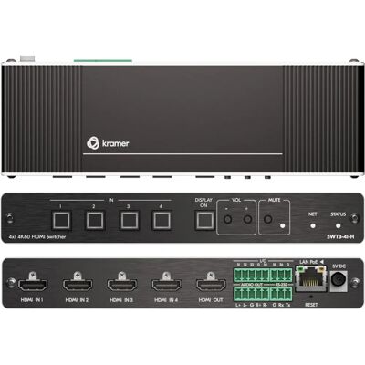 Kramer Electronics Kramer Electronics SWT3-41-H HDMI Switch - 4K Ultra HD Kramer Electronics Kramer Electronics SWT3-41-H HDMI Switch - 4K Ultra HD