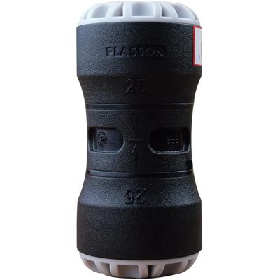 Plasson - 1001U0025 - 25mm - Raccord Push-Fit tuyaux - Publicité Plasson - 1001U0025 - 25mm - Raccord Push-Fit tuyaux - Publicité
