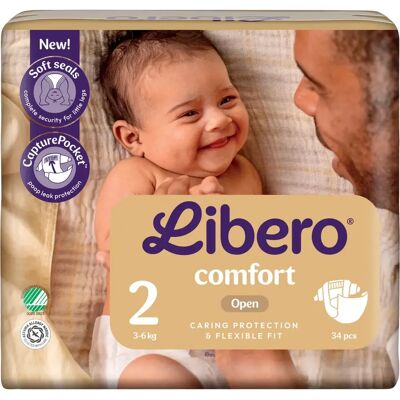 Fraldas NewBorn T2 Libero - Para bebés de 3-6kg Fraldas NewBorn T2 Libero - Para bebés de 3-6kg