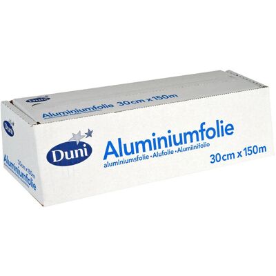 Duni Aluminiumfolie - Aluminium, 30cm x 150m, Temperaturbeständig Duni Aluminiumfolie - Aluminium, 30cm x 150m, Temperaturbeständig