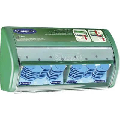 Distributeur de pansements détectables bleus Salvequick - Distributeur de premiers secours - Publicité Distributeur de pansements détectables bleus Salvequick - Distributeur de premiers secours - Publicité