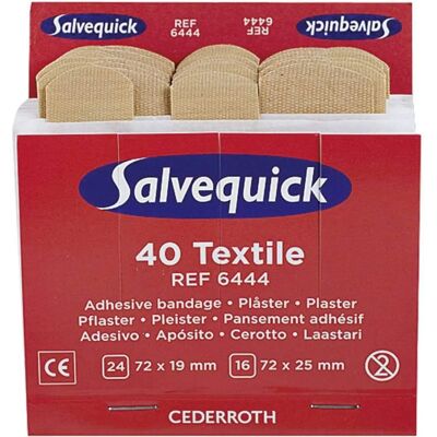 Salvequick Textielpleisters Refill - 40 stuks - Eerste Hulp Pleisters Salvequick Textielpleisters Refill - 40 stuks - Eerste Hulp Pleisters