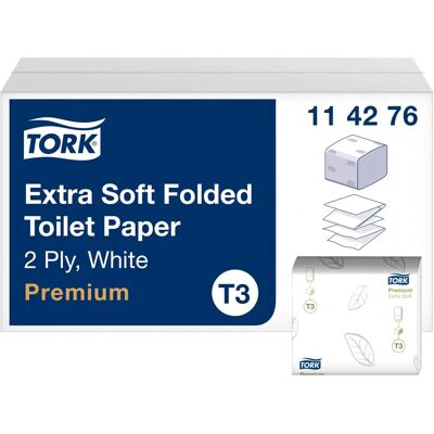 Tork Premium Extra Soft T3 - Papier toilette - 200 g - 252 feuilles - perforé - blanc - pour P/N: 472031, 556000, 556008 Tork Premium Extra Soft T3 - Papier toilette - 200 g - 252 feuilles - perforé - blanc - pour P/N: 472031, 556000, 556008