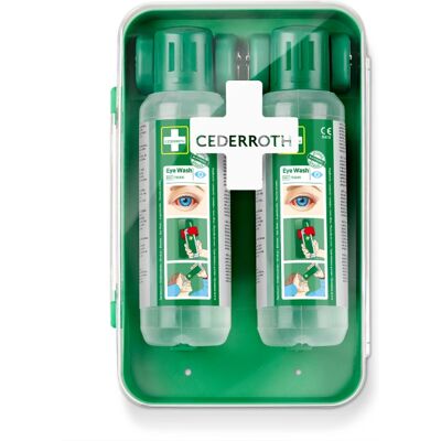 Cederroth øyedusjstasjon - 2x500ml - Rød, Blå, Transparent Cederroth øyedusjstasjon - 2x500ml - Rød, Blå, Transparent