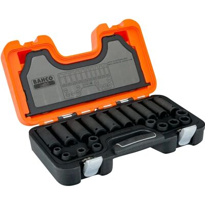 Juego de Dados Bahco D-DD/S20 - 20 piezas, 10 profundas y 10 normales, 1/2 pulg Juego de Dados Bahco D-DD/S20 - 20 piezas, 10 profundas y 10 normales, 1/2 pulg
