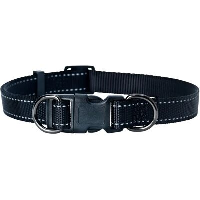 Dogman Iris Svart Nylon Hundehalsbånd - Reflekterende, Justerbar, 20mm - 35-60cm Dogman Iris Svart Nylon Hundehalsbånd - Reflekterende, Justerbar, 20mm - 35-60cm