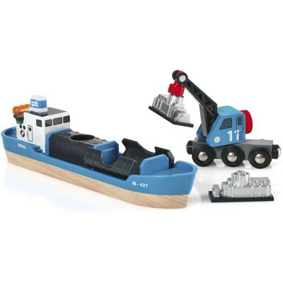 Brio Frachtschiff und Kran Brio Frachtschiff und Kran