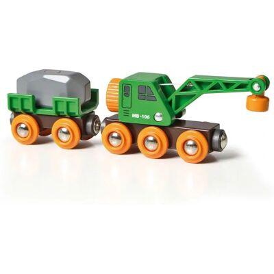 Brio Kranwagen mit Anhänger und Ladung (33698) Brio Kranwagen mit Anhänger und Ladung (33698)