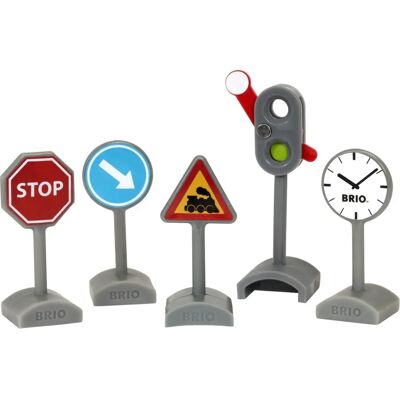 BRIO 33864 - Kit Segnali Ferroviari - Compatibile con BRIO World BRIO 33864 - Kit Segnali Ferroviari - Compatibile con BRIO World