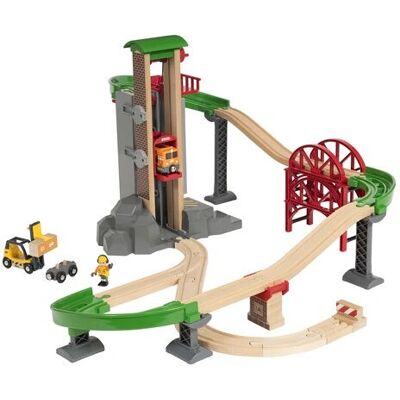 Set magazzino grande Brio con ascensore - Veicolo e binario giocattolo Set magazzino grande Brio con ascensore - Veicolo e binario giocattolo