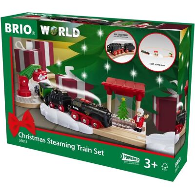 Set Train à Vapeur de Noël BRIO - 26 Pièces avec Voies Neigées Set Train à Vapeur de Noël BRIO - 26 Pièces avec Voies Neigées