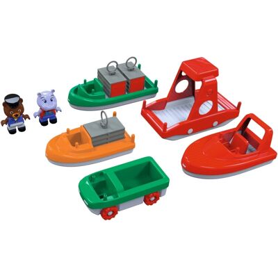 Aquaplay Båtesett - Båter, Bil, Containere for 3+ år Aquaplay Båtesett - Båter, Bil, Containere for 3+ år