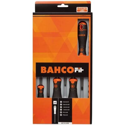 Bahco - Set di cacciaviti Fit 6 pezzi con impugnatura in gomma - B219.006 - Schrauberset Bahco - Set di cacciaviti Fit 6 pezzi con impugnatura in gomma - B219.006 - Schrauberset