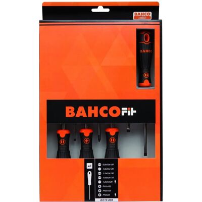 Bahco 8-teiliger Schraubenzieher-Satz - Phillips und Flachkopf - Schwarze Klingen Bahco 8-teiliger Schraubenzieher-Satz - Phillips und Flachkopf - Schwarze Klingen