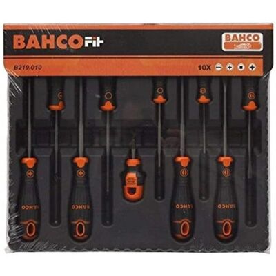 Bahco Hochfestes Stahl-Schraubendreher-Set mit 10 Werkzeugen - Phillips, Pozidriv, Flach Bahco Hochfestes Stahl-Schraubendreher-Set mit 10 Werkzeugen - Phillips, Pozidriv, Flach