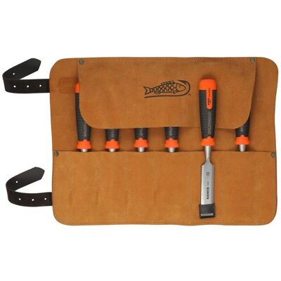 Bahco 434-S6-LR - Set van Beitels en Handhobel - Lederen Etui Bahco 434-S6-LR - Set van Beitels en Handhobel - Lederen Etui
