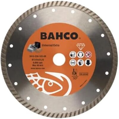 Lama da sega in diamante Bahco - 115mm - Uso universale - Durevole - 7 segmenti Lama da sega in diamante Bahco - 115mm - Uso universale - Durevole - 7 segmenti