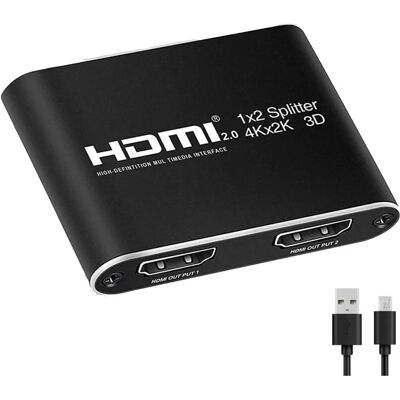 INF Merkki INF HDMI Jakaja 1x2 - 4K Ultra HD, Musta INF Merkki INF HDMI Jakaja 1x2 - 4K Ultra HD, Musta
