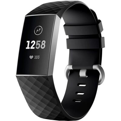 Pulseira de silicone INF para Fitbit Charge 3/4 Preta Pulseira de silicone INF para Fitbit Charge 3/4 Preta