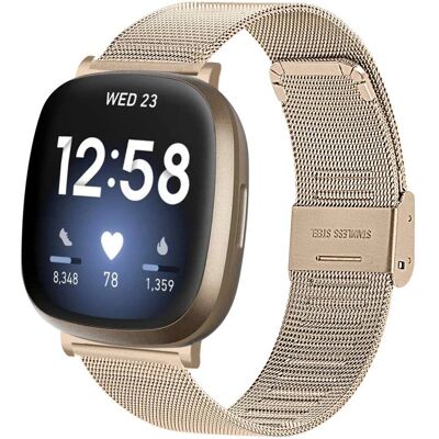 INF Bracelet en acier inoxydable or pour Fitbit Versa 3/Sense - Publicité INF Bracelet en acier inoxydable or pour Fitbit Versa 3/Sense - Publicité