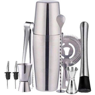 INF Edelstahl Doppel-Cocktail-Shaker 750ml - Bar-Set 10 Stück INF Edelstahl Doppel-Cocktail-Shaker 750ml - Bar-Set 10 Stück