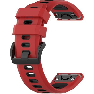 Pulseira de silicone vermelha Garmin Fenix 3 / 6X / 5X Pulseira de silicone vermelha Garmin Fenix 3 / 6X / 5X