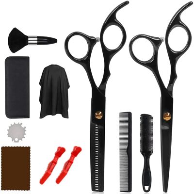 INF Mærke INF Frisørsæt - Saks, Kamme, Clips, Frakke - Sort INF Mærke INF Frisørsæt - Saks, Kamme, Clips, Frakke - Sort