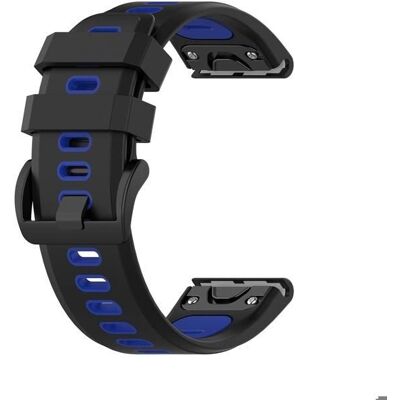Garmin Fenix 5/6 rannekello - silikoninen musta sininen Garmin Fenix 5/6 rannekello - silikoninen musta sininen