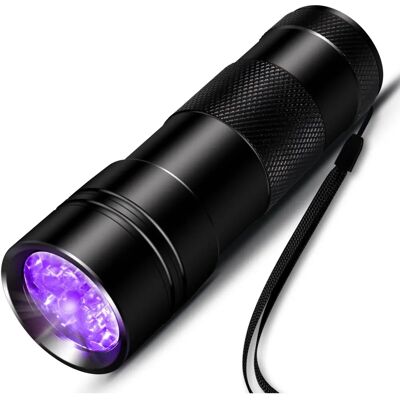 Lampe UV INF avec 12 LEDs - 395 nm - Noir Lampe UV INF avec 12 LEDs - 395 nm - Noir