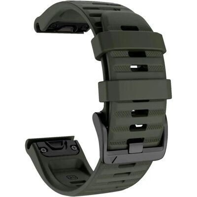 INF Silikoni Army Vihreä Ranneke Garmin Fenix - Lisävarusteet INF Silikoni Army Vihreä Ranneke Garmin Fenix - Lisävarusteet