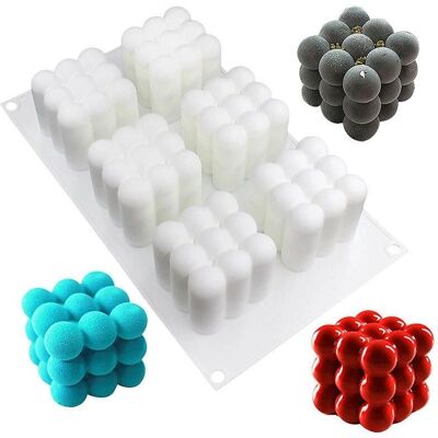 Moule en silicone INF - Bulles 6 Cubes - Blanc - Publicité Moule en silicone INF - Bulles 6 Cubes - Blanc - Publicité