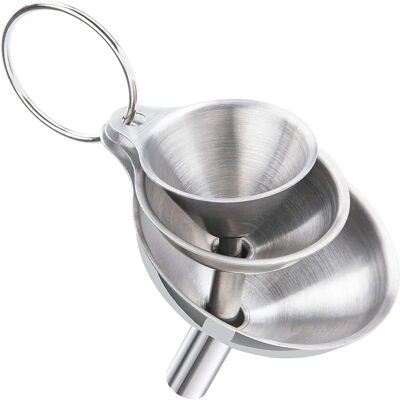 INF Ensemble de 3 entonnoirs en acier inoxydable - Accessoire de cuisine - Publicité INF Ensemble de 3 entonnoirs en acier inoxydable - Accessoire de cuisine - Publicité