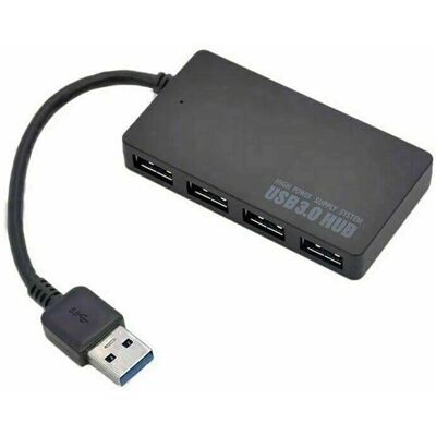 INF 4-Port USB 3.0 Hub - Sort INF 4-Port USB 3.0 Hub - Sort